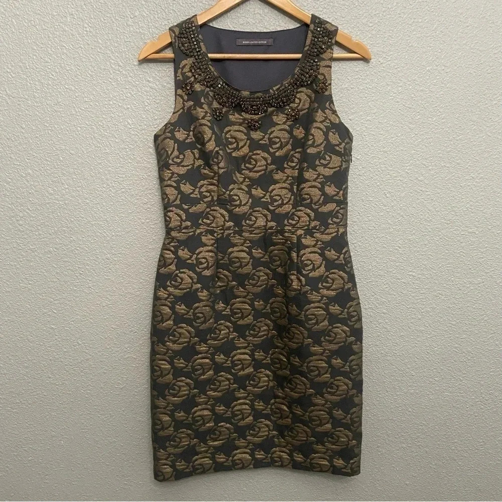 Boden Limited Edition Dark‎ Grey/Gold Rose Detail Size 6 EUC